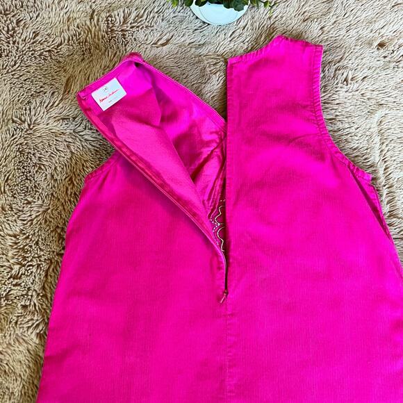 Hanna Andersson Pink Corduroy Sleeveless Embroidered Floral Dress Size: 10 - Picture 10 of 13